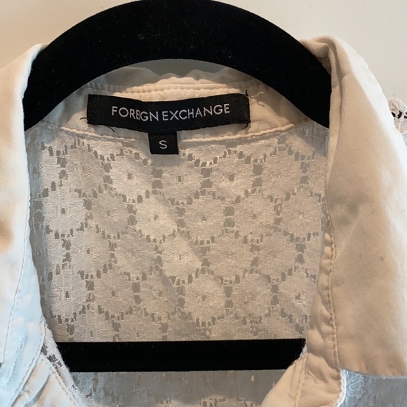 Foreign Exchange Cold Shoulder Button Down Top - Picture 3 of 4